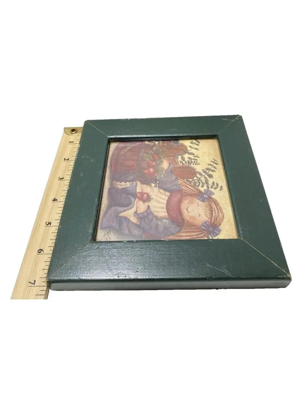 Vintage Art Picture Frame Girl With Strawberries - Easel /stand NOT Included!!